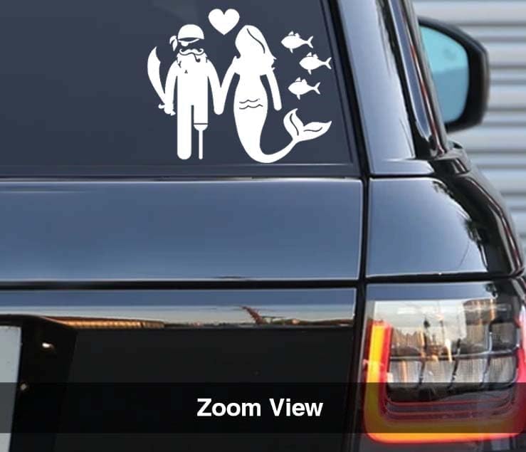 Pirate Mermaid Fish Family Vinyl Decals Stickers for Cars, Vans, Trucks, and laptops (White 4.5x5.5) - Image 3