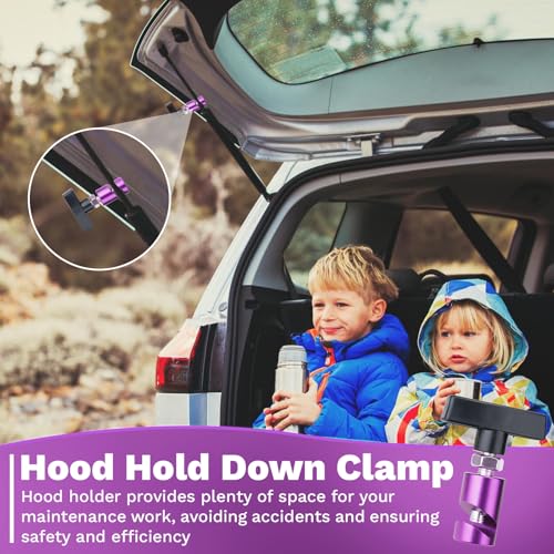 Image of ecocstm 2 PCS Car Hood Prop Struts Clamp, Hood Strut Clamp, Car Hood Holder