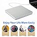 Ploveyy External CD DVD Drive USB-C Superdrive Portabl CD/DVD ROM Optical Drive Player Reader Writer Burner for MacBook Pro Windows 10 Laptop Desktop (Silver)