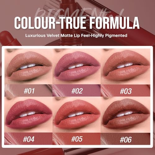 Chocolate Brown Matte Lipstick Crayon – Waterproof Long Lasting Lip Liner Pencil, High Pigment Creamy Velvet Lipstick, Non-Drying Lip Color for Women, 06# - Image 3