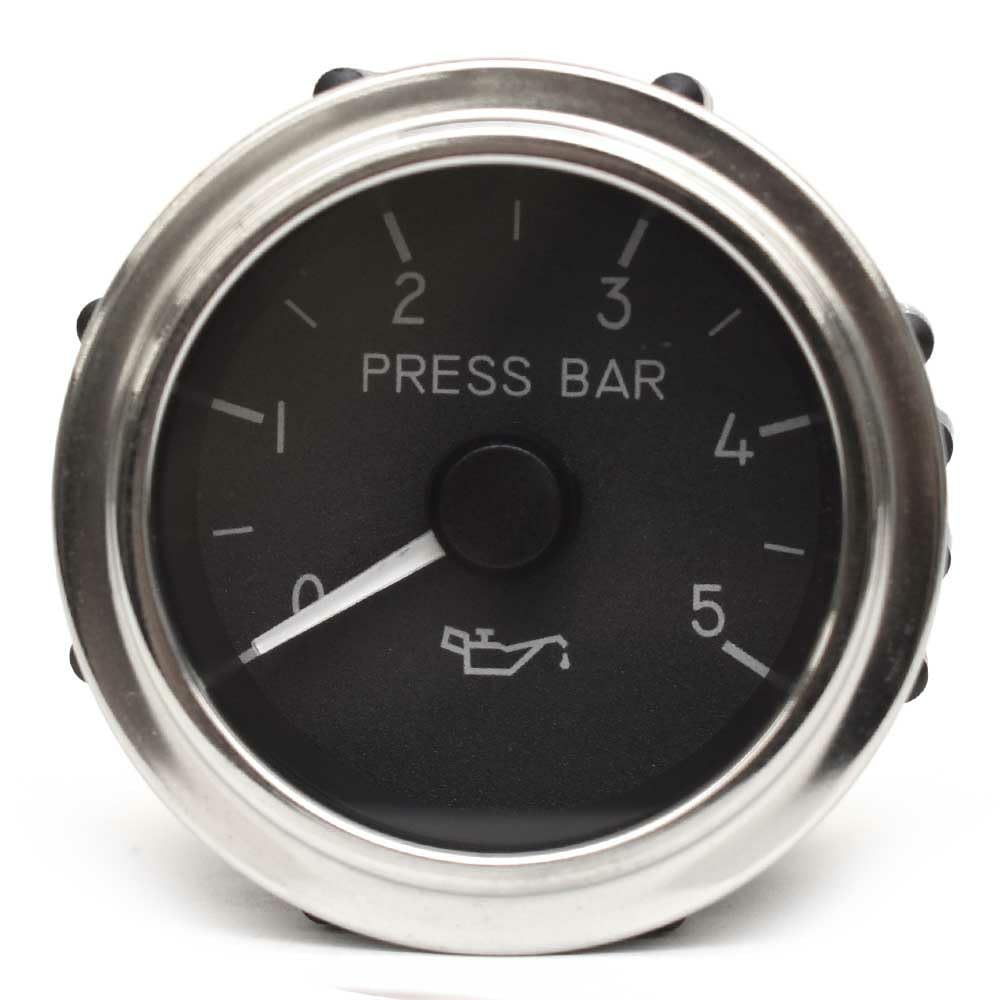 Faria Boat Oil Pressure Gauge GE0215A | 5 Bar Black Silver