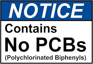 ANSI NOTICE Contains No PCBs Polychlorinated Biphenyls Sign Metal Sign 8x12 Inch for Garage & Warehouse – Industrial Decor