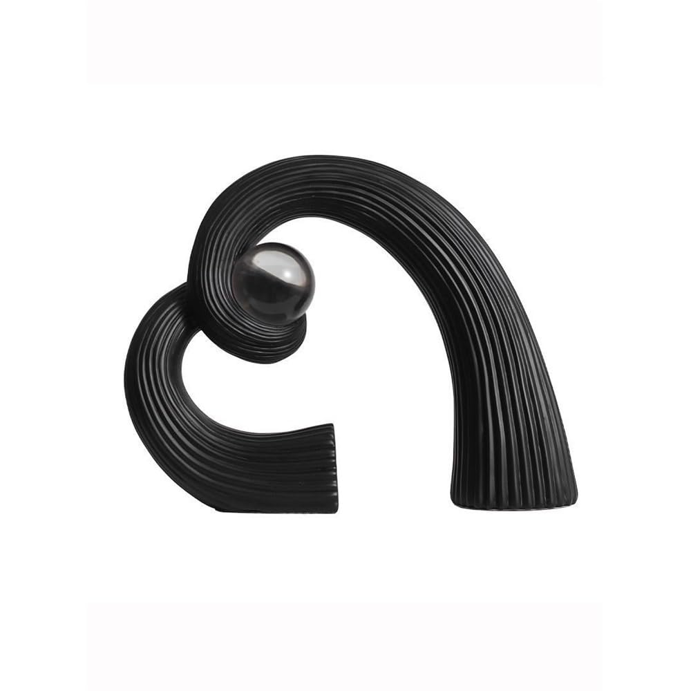QINGGANG-0224 Desktop Decorations Resin Desktop Decorative Sculpture, Modern Creative Home Desktop Ornaments, Suitable for Office, Bedroom, Bookshelf(Black)