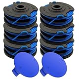 KST-120X Spool Compatible with Kobalt 40V Cordless String Trimmer KST 120X, KST 120X-06,Replacement Weed Eater String Spool Refills Autofeed Dual line 20ft 0.065' 8Pack(6 Spools, 2Cap)