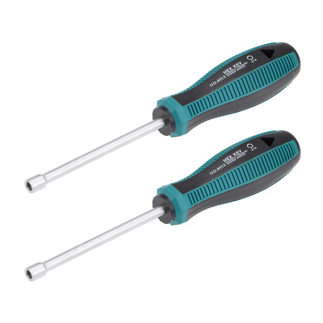 3/16-Inch Hex Nut Drivers Non-Magnetic Six Point Tip with 3.6-Inch Shaft 2 Pack