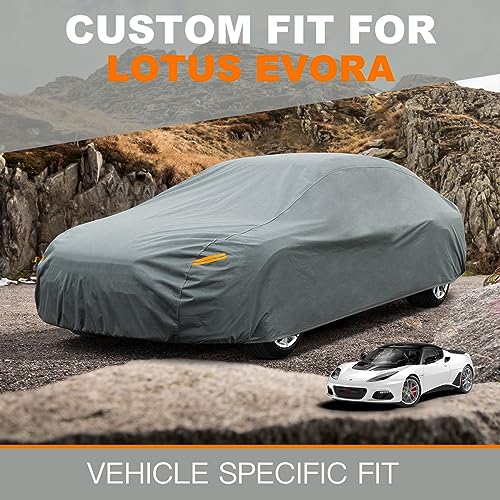 Image of Kayme Heavy Duty Car Cover Custom Fit Lotus Evora (2009-2023) Waterproof All Weather for Automobiles, Full Exterior Covers Sun Rain UV Protection.（Deliver About 3-10 Days）