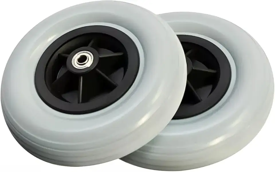 Roda Dianteira Maciça 200x50mm Aro 8" Para Cadeira De Rodas (Com 2 unidades)