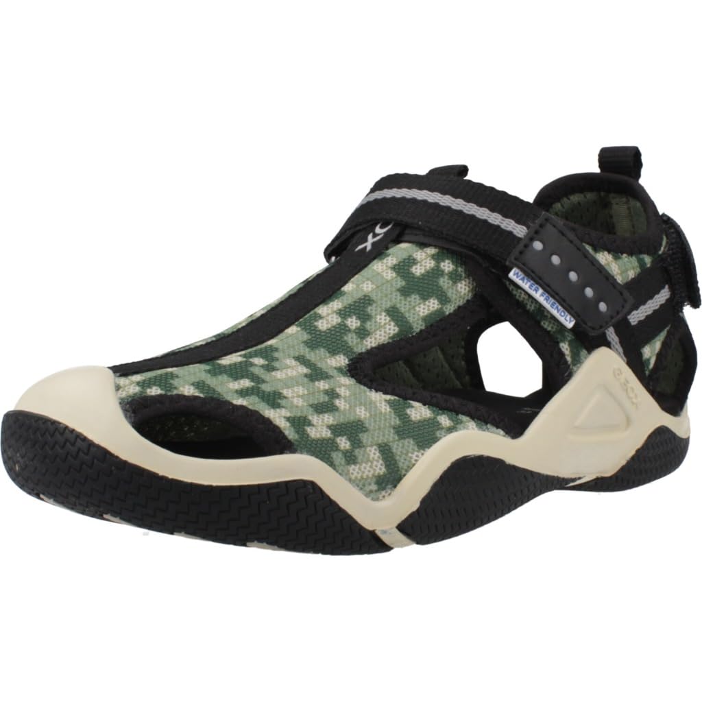 Geox JR Wader A, Boys’ Sandal, Olive,