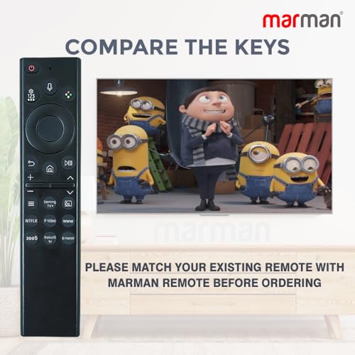 Image of marman Compatible with Samsung Tv Remote Cotrol RM-G2700 V4 Model Suitable for NEO QLED HDTVs 8K Gaming Sequences Along with Voice Command and Bluetooth Connectivity - Pairing Must !