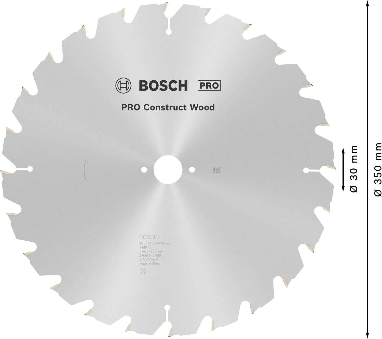 Bosch 1x Lame de scie filaire circulaire PRO Construct Wood