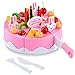 DMZK 54 Pcs Tarta de cumpleaños Juguete Pastel de cumpleañosd, Alimentos Cortar Juguete para niños de 3 o más años