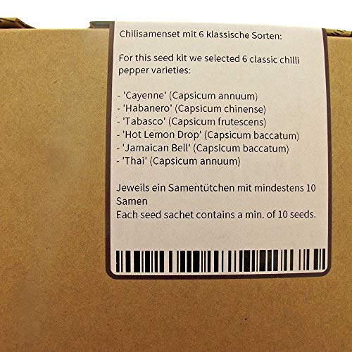 Beroemde chilipeper - zaad-cadeau set met 6 traditionele scherpe soorten - Afbeelding 7