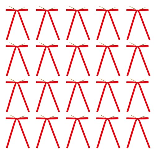 KHZen 20pcs Velvets Fringes Bowknot con Twiste Tie ESTILE ESTADILLO TEMPLAMACIÓN REBELO TEMPLIOS