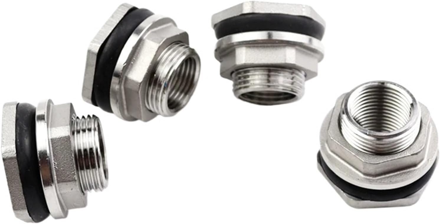 1/2” 3/4” 1” 1-1/4” 2" BSP Male Thread 304 Stainless Steel Pipe Single Loose Key Swivel Fitting Nut Water Tank Jointer Connector 2PCS(DN10)