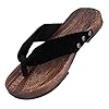 Men's Japanese Geta Wooden Clog Sandals - Kimono Flip Flops Traditional Slipper for Summer - Ladies Dressy Slide Flat Heel for Home Beach #4