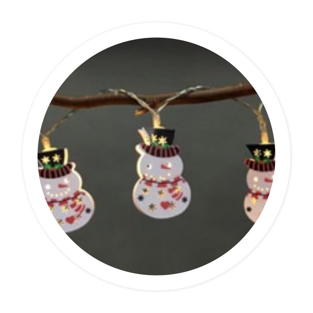 Brightium 1.35 m Battery Operated LED Snowman Garland Ideal for Decorating at Christmas and Creating a Festive Atmosphere.
