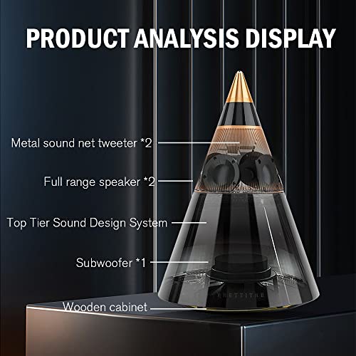 Trettitre Tresound1 Bluetooth Hifi Speaker, Room Speaker Home Party Speaker With Deep Bass, Piano Paint, Atmosphere Lighting (Black) #TOP1