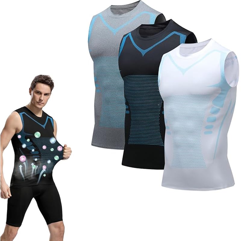 Vitaboost Gilet de compression à manches courtes pour homme – T-shirt d'entraînement Cool Dry pour salle de sport et course à pied, vêtements de sport évacuant l'humidité