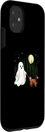 Miniatura 3 de iPhone 11 - Carcasa divertida para niños con diseño de perro salchicha caminando fantasma Halloween