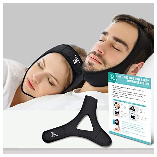 Anti Snoring Chin Strap -Stop Sleep Aids- Most Effective Snoring Solution and Anti Snoring Devices - Stop Snoring Sleep Aid for Men and Women - Strap for cpap Users (Black)