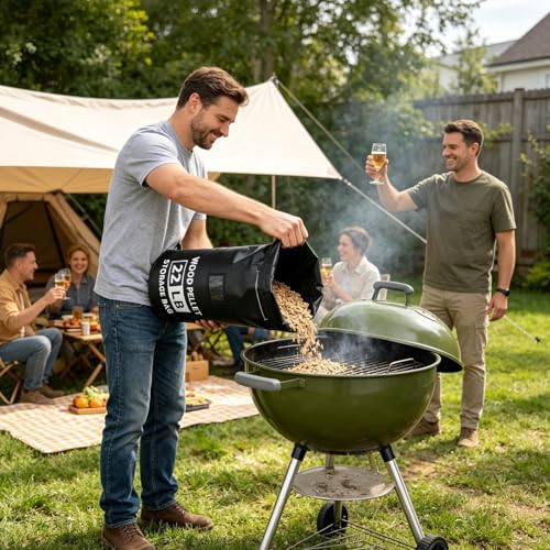 Récipient à granulés de bois de grande capacité avec support base nylon - 5