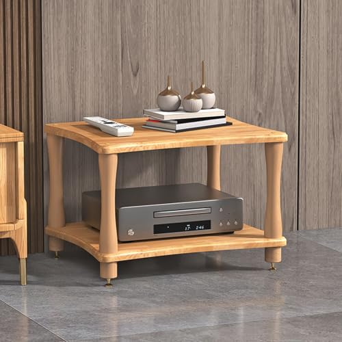 Lecteur CD et décodeur installés sans surchauffe avec ce meuble TV jaune - 2