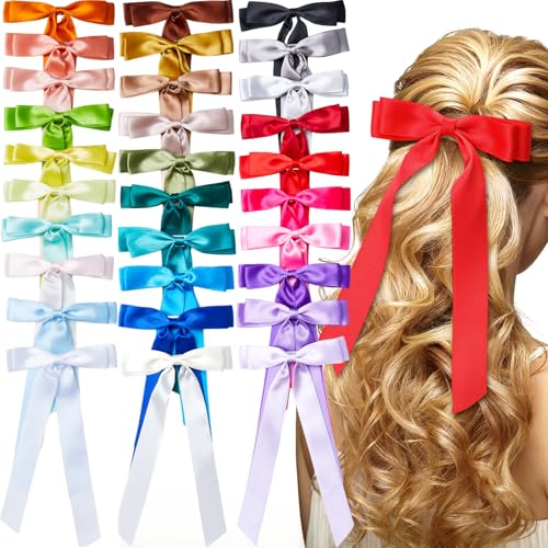 Nœuds à cheveux en satin Mimorou lot de 30 barrettes françaises