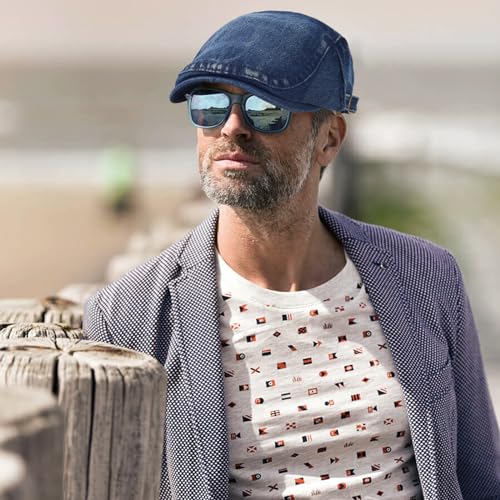 Image of 3Pcs Men's Newsboy Caps Cotton Cooling Hat Adjustable Flat Cap for Men