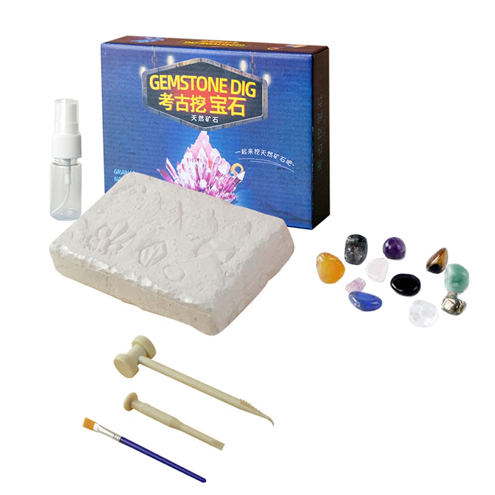 Toyvian 1 Set Crystal Digging Excavation Toys Science Experimental Stem Interactive Playthings for Dig Up Archaeology Education Supplies