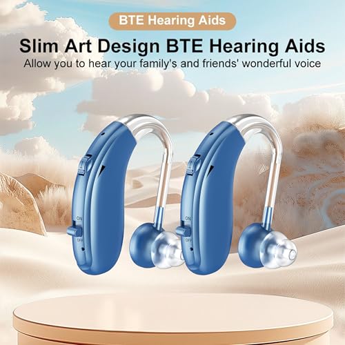 Image of Fastwell F27-2 Unit For Both Ear Rechargeable Hearing Aids for Adults with Hearing Loss, Mild To Moderate, Noise Reduction Ear Machine, (Blue-Pair) 1-Year Warranty