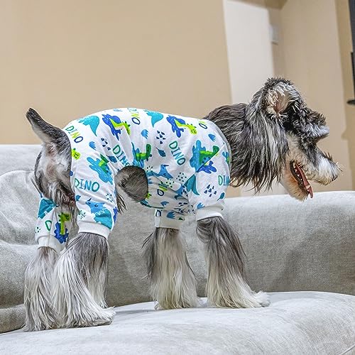 Image of CuteBone Soft & Stretchy Dog Pajamas - Cozy Pet Jammies Breathable Jumpsuit for Small Dogs - All-Season Comfy Outfit Easy-On Pullover Design - Keeps Pets Warm & Comfortable P290L
