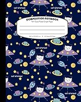 Composition Notebook 4x4 Quad Ruled Graph Paper : Math Science Lab School Exercise Book - 120 Grid Pages - Cat-Stronaut - Black 1718088965 Book Cover