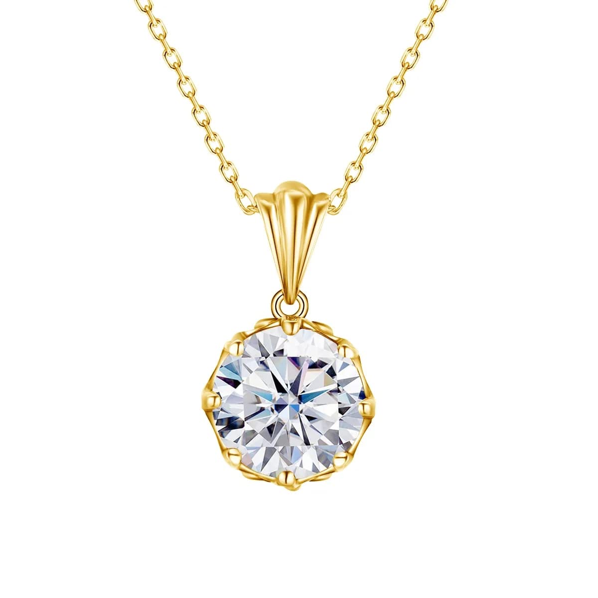 Collier moissanite 4 carats en argent 925, pendentif fleur éclatant - 6