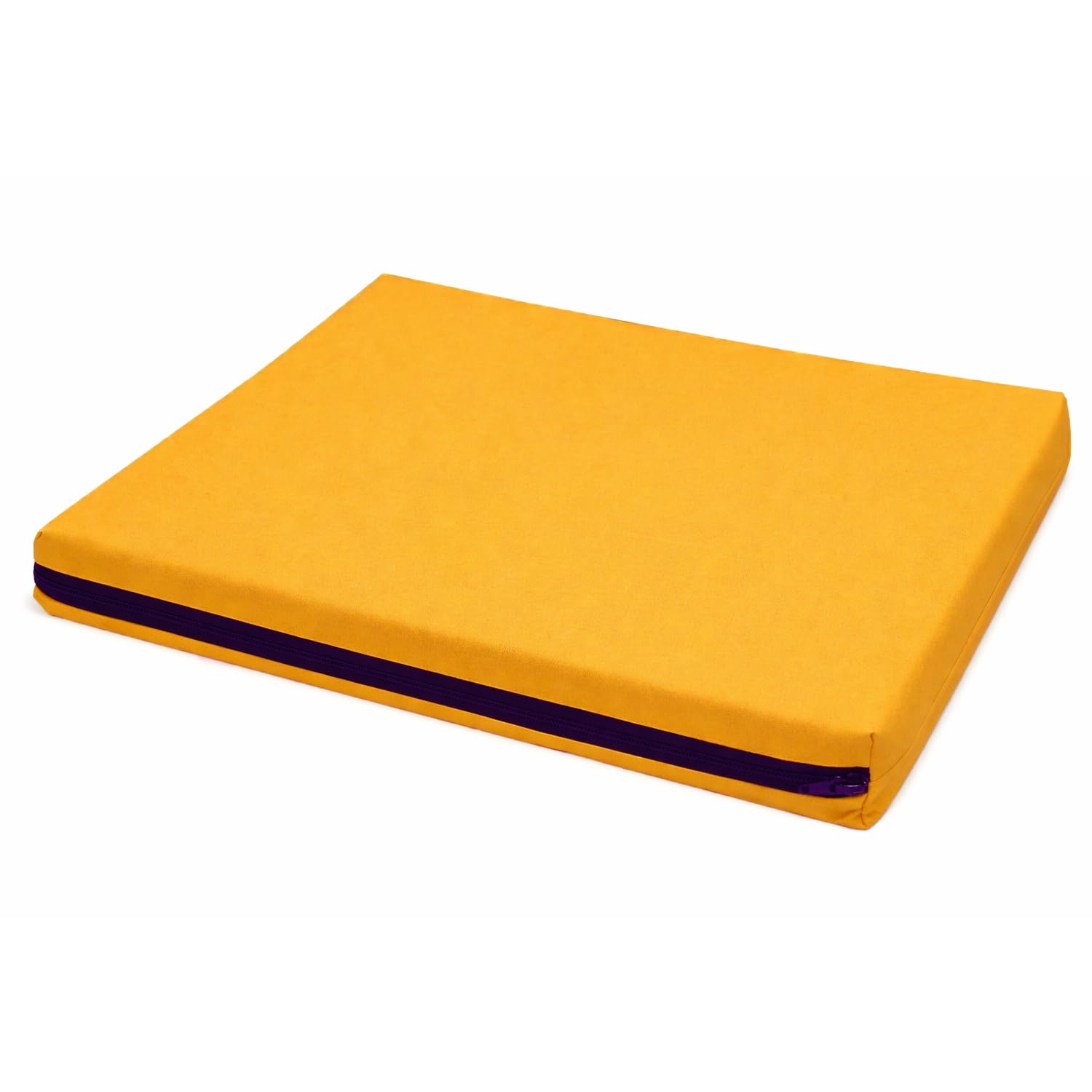 Brillars 4cm Thick Garden Rattan Furniture Seat Pad Waterproof Outdoor Indoor Foam Filled Cushion Water Resistant With Removable Fabric Zipper Cover (Yellow, 60 x 60cm / 24" x 24") โ image 1