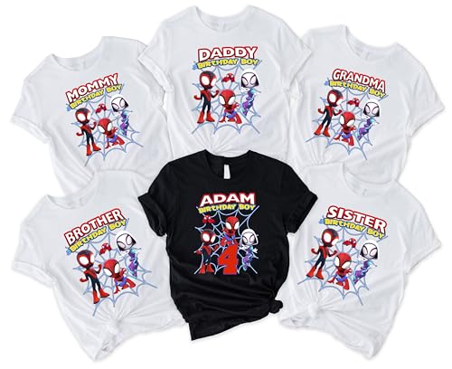 Spider Birthday Shirt, Personalized Spider Birthday Shirt, Customized Spider Shirt, Family matching shirts, Toddler birthday shirt, Family matching birthday shirt,4