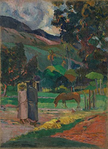 Poster paysage tahitien Paul Gauguin 60x90 cm impression sur toile salon