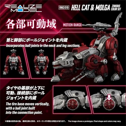 Kotobukiya Zoids RMZ-019 Hell Cat & Molga Set 1:100 miniatura 6