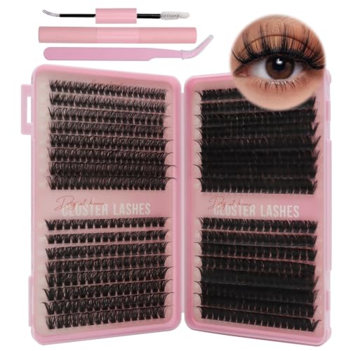 VEGCOO Pestañas Postizas Naturels Cluster Lashes 560 Unds 60+100+120+150D Pestañas Pelo a Pelo Extensiones de Pestañas Individuales Lash Cluster Tipo Racimo Ruso (10-16 mm)