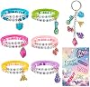 Set de Pulseras de la Amistad para Merch K-pop Incluye Llavero y Tarjeta | 6 Pulseras Elásticas Apilables con Nombres, Joyería para Mujeres Fans, Llavero K-pop, Tarjeta, Favores de Fiesta, Accesorios de Disfraz 2