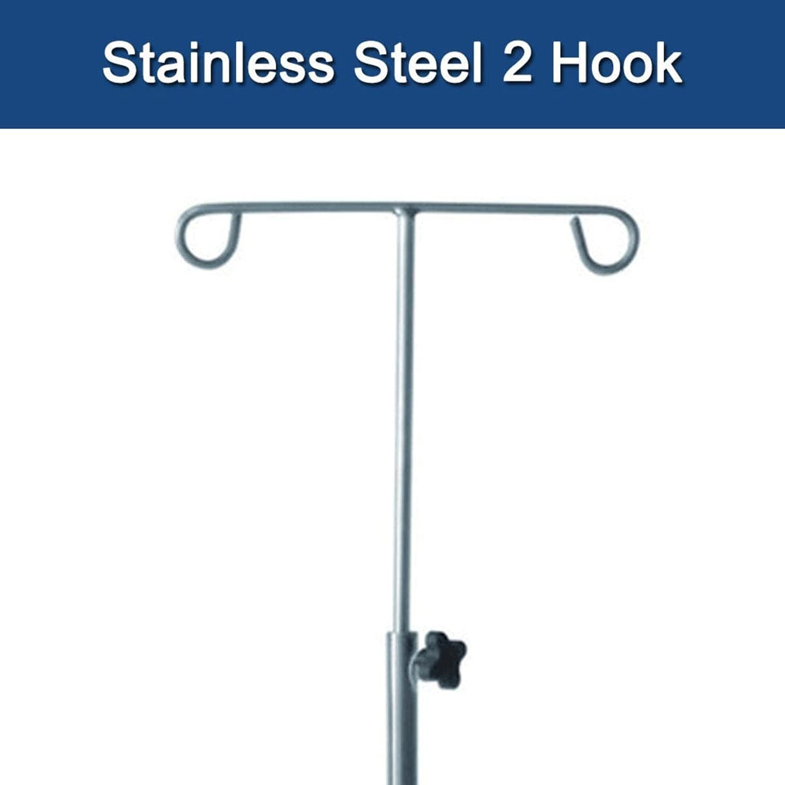 Stojak Na Kroplówki Z Kółkami, Regulowany Stojak Kroplówki IV Uchwyt Na Infuzję Stojak Na Kroplówki Ze Stali Nierdzewnej Z Haczykami Do Szpitalnej Kliniki Domowej (Size : 2 hooks)