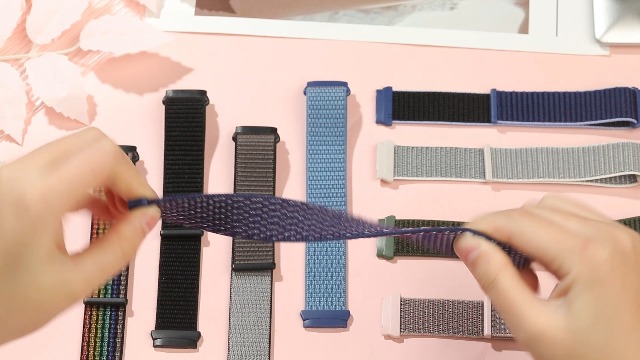 Bcuckood Nylon Loop Bands – Compatible With Fitbit Sense 2, Sense, Versa 4 & Versa 3, Soft Adjustable Sport Strap