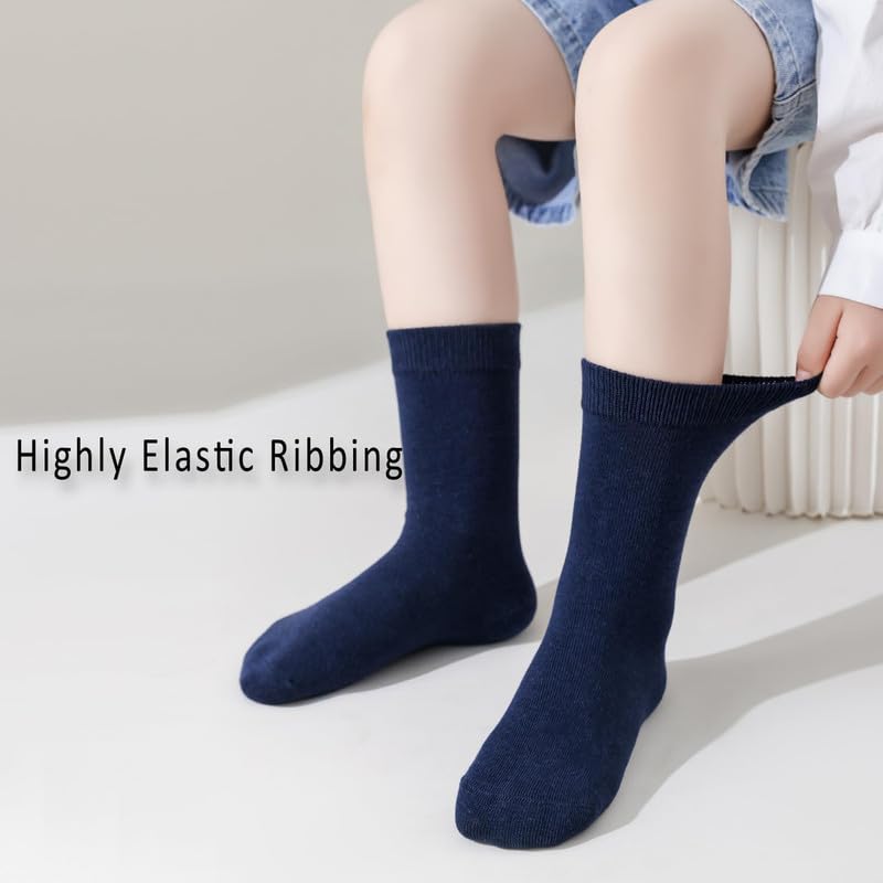 Image of Boys & Girls Calf Length Solid School Socks (Pack of 3 Pairs)