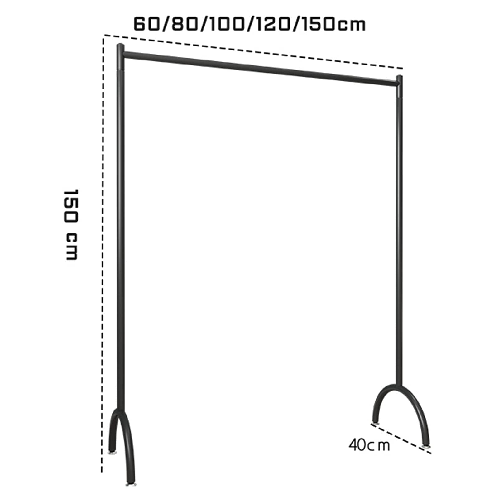 Kleiderständer Nordic Modern Kleiderstange Bodenstehend Metall Kleiderständer Einzelstange Kleiderständer Kleiderständer Für Schlafzimmer Boutique, tragend 80 kg (Größe: 150 x 40 x 150 cm, Farbe: Sc