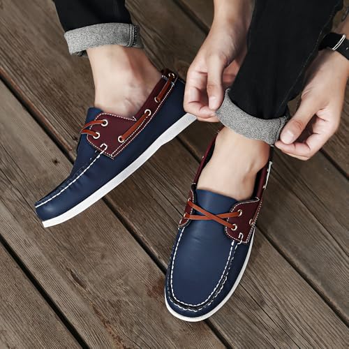 Men's Loafers, Casual Lace-up Shoes Suitable for All Seasons, Large Size Round Toe Design, Rubber Sole, PU Outsole, Retro Style, Suitable for Daily Wear, Business and Office Settings.3