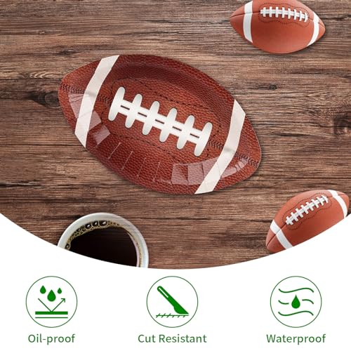 AVONO 50PCS Football Party Paper Plates, Disposable Football Shaped Plates, Perfect for Super Bowl Game Day Birthday Party Supplies Decorations - Image 4