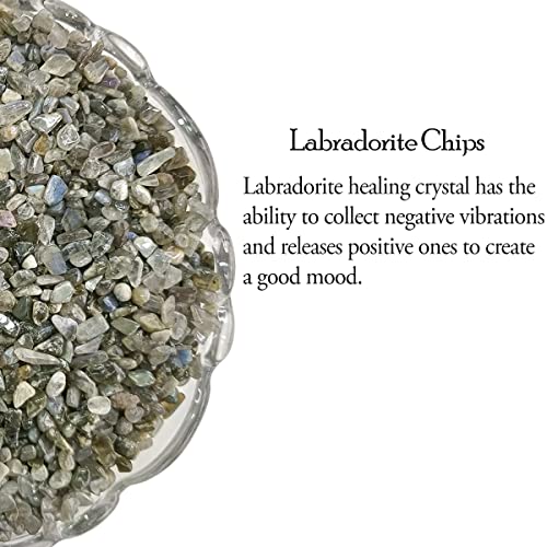 Image of Natural Labradorite Chips Stone for Vastu 1 kg Grey Tumbled Gemstones Reiki Healing Crystal