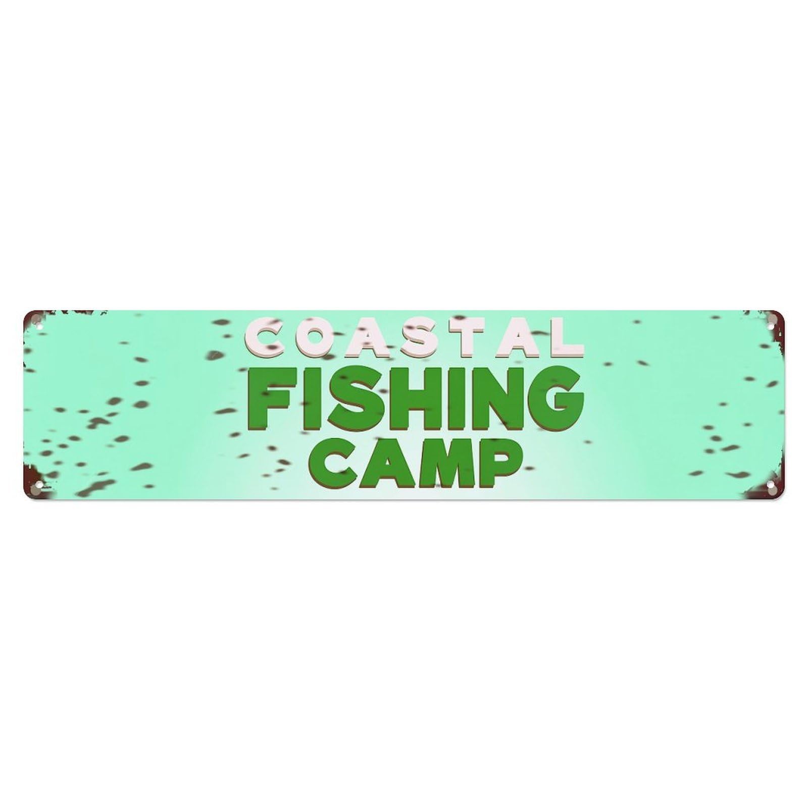 Coastal Fishing Camp Sign Pattern Metal Tin Sign Plaque