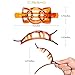 RC ROCHE ORNAMENT 6 Pcs Womens Plastic Side Slide Wide Ribbon Bow Styling Durable Strong Hold Firm Grip Teeth Beauty Accessory Hair Clip Clamp, Large Brown