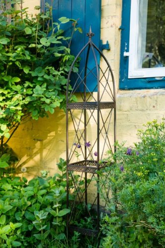 KUHEIGA Rankgerüst Rankhilfe aus Metall H: 150cm, Breite: 25cm Rankturm Obelisk