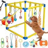 TOOGE Upgraded Puppy Play Gym: Small Dog Puppy Jungle Gym Playground Adjustable Hanging Dogs Enrichment Chew Toys for Puppies 0-6 Months Training Activity Center for Interactive Teething Stimulation